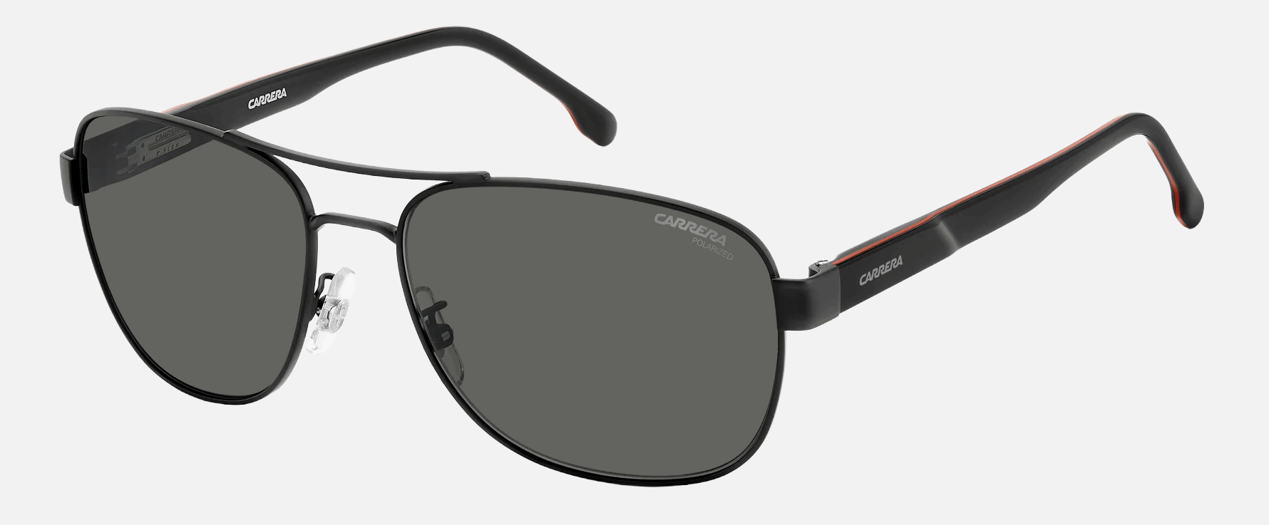 Carrera C FLEX 02/G/S 003 - Matte Black/Grey Polarized Aviator, Men's Sunglasses, Pilot