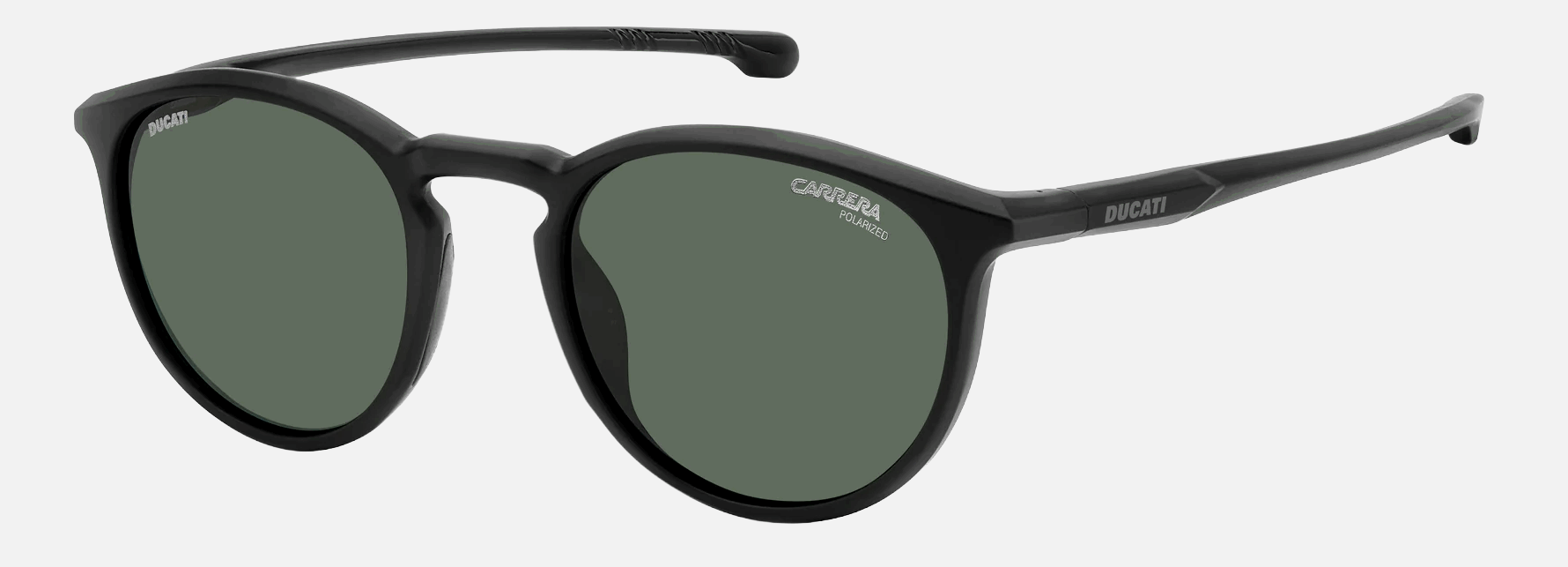 Carrera CARDUC 035/S 3OL  men's full rim phantos sunglasses in black frame and green polarized lenses, with 50mm lens size, 21mm bridge size, and 145mm temple size. Available in Dubai, UAE.