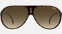 Carrera HOT65 086  unisex's full rim navigator sunglasses in dark havana frame and brown gradient lenses, with 63mm lens size, 11mm bridge size, and 135mm temple size. Available in Dubai, UAE.