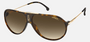 Carrera HOT65 086  unisex's full rim navigator sunglasses in dark havana frame and brown gradient lenses, with 63mm lens size, 11mm bridge size, and 135mm temple size. Available in Dubai, UAE.