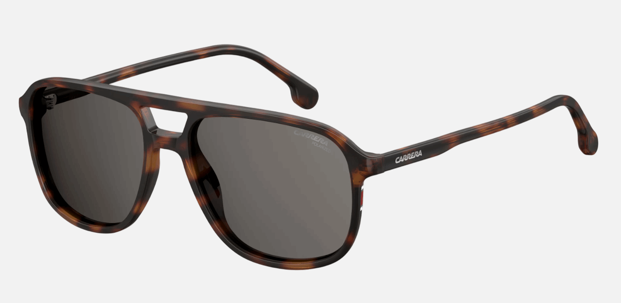 Carrera 173/N/S WR9 men's full rim pilot sunglasses in brown havana frame and grey polarized lenses, with 56 mm lens size, 17 mm bridge size, and 145 mm temple size. Available in Dubai, UAE.
