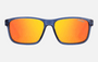 Carrera 2047T/S RTC kids's full rim rectangle sunglasses in blue orange frame and red multilayer lenses, with 54 mm lens size, 13 mm bridge size, and 135 mm temple size. Available in Dubai, UAE.