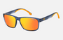 Carrera 2047T/S RTC kids's full rim rectangle sunglasses in blue orange frame and red multilayer lenses, with 54 mm lens size, 13 mm bridge size, and 135 mm temple size. Available in Dubai, UAE.