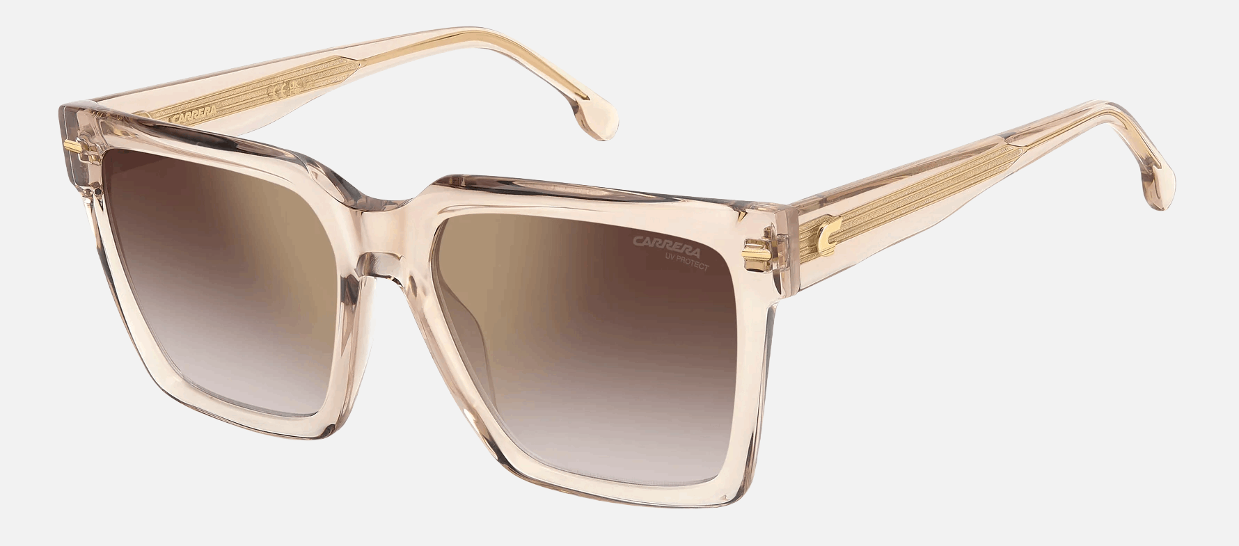 Carrera 3067/S FWM - Nude/Gold Mirror on Burgundy Shade Rectangle, Women's Sunglasses