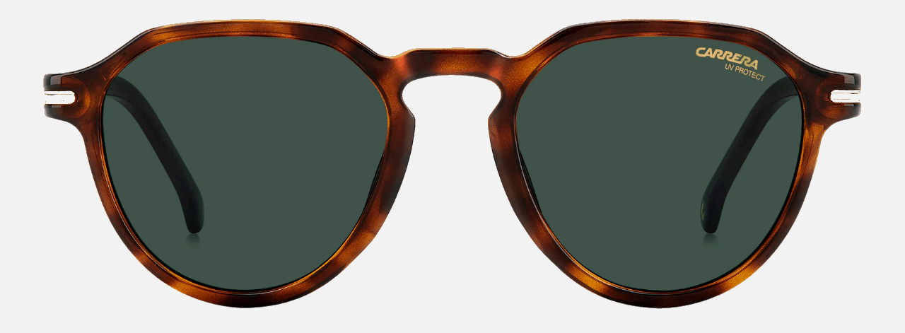 Carrera 314/S 086 unisex's full rim phantos sunglasses in havana frame and green lenses, with 50 mm lens size, 20 mm bridge size, and 145 mm temple size. Available in Dubai, UAE.