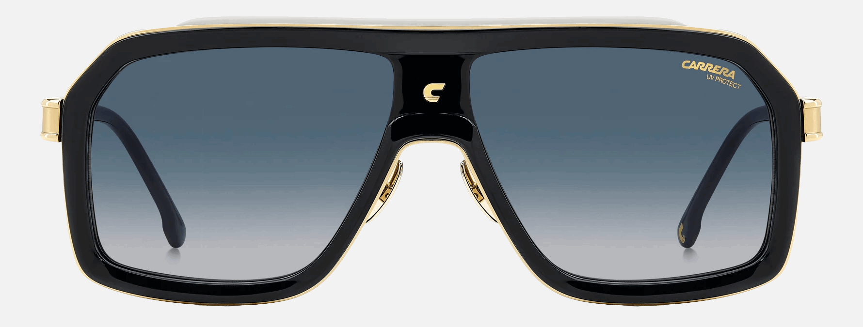 Carrera CA 1053/S/TI 80S - Black White/Dark Blue Gradient Men's Sunglasses, Rectangle