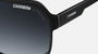 Carrera CARRERA 33 807/PT  men's full rim square sunglasses in black frame and grey gradient lenses, with 62mm lens size, 11mm bridge size, and 140mm temple size. Available in Dubai, UAE.
