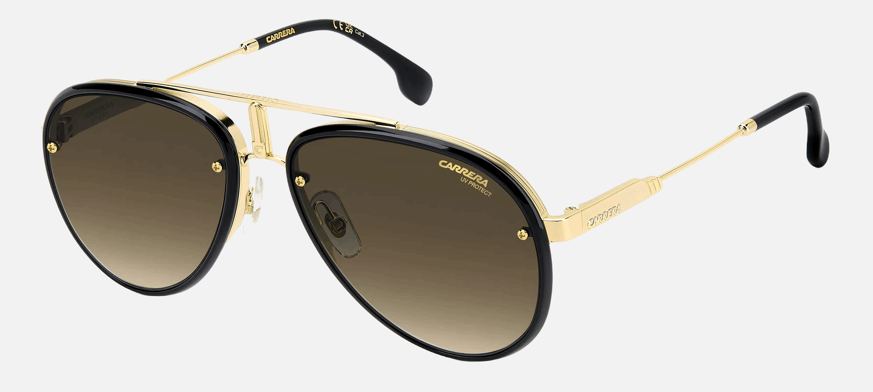 Carrera CARRERA GLORY RHL - Black Gold/Black Brown Green AR Aviator, Men's Sunglasses, Pilot, Women's Sunglasses