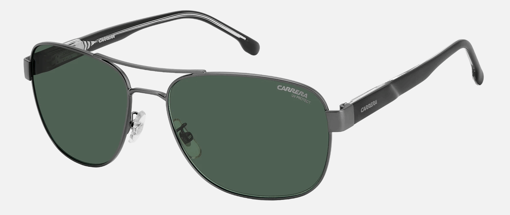 Carrera C FLEX 02/G/S R80 - Matte Dark Ruthenium Silver/Dark Green Aviator, Men's Sunglasses, Pilot