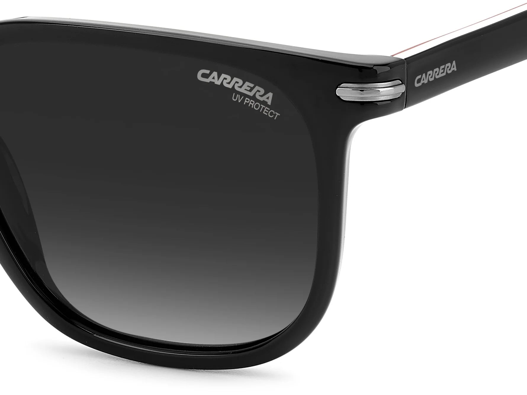 Carrera 300/S M4P unisex's full rim square sunglasses in a black acetate frame with grey gradient lenses. Features a 54 mm lens size, 18 mm bridge size, and 145 mm temple length. Available in Dubai, UAE.
