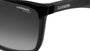 Carrera 5041/S 807 black sunglasses with gradient lenses on a white background zoomed in showing the Carrera logo branding and UV protect lenses