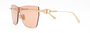 Christian Dior CD CHAIN M3U B0L0 butterly sunglasses for women in rimless metal, with shiny gold frame, and pink lenses. 143mm in lens size, 0mm in bridge size, and 120mm in temple length.
