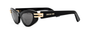 Christian Dior CDIOR B1U 10A0 cat-eye sunglasses for women in full rim acetate, with black frame, and grey lenses. 50mm in lens size, 16mm in bridge size, and 135mm in temple length.