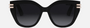 Christian Dior CDIOR B4I 10A1  women's full rim cat-eye sunglasses in black frame and gradient grey lenses, with 53mm lens size, 17mm bridge size, and 135mm temple size. Available in Dubai, UAE.