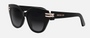 Christian Dior CDIOR B4I 10A1  women's full rim cat-eye sunglasses in black frame and gradient grey lenses, with 53mm lens size, 17mm bridge size, and 135mm temple size. Available in Dubai, UAE.