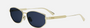 Christian Dior DiorCannage B1U B0B0 women's full rim irregular metal sunglasses in gold frame, and blue lenses, with 57 mm lens size, 14 mm bridge size, and 140 mm temple length. Available in Dubai, UAE.