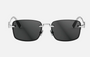 Christian Dior CD Diamond S11U F0A0 unisex's rimless rectangular sunglasses in a silver metal frame with grey lenses. Features a 54 mm lens size, 16 mm bridge size, and 145 mm temple length. Available in Dubai, UAE.