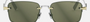 Christian Dior CD Diamond S11U F2C0 unisex's rimless rectangular sunglasses in a silver metal frame with green lenses. Features a 54 mm lens size, 16 mm bridge size, and 145 mm temple length. Available in Dubai, UAE.