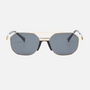 Despada DS 2274 C4 men's full rim geometric sunglasses in a silver blue metal frame with gradient grey lenses. Features a 56 mm lens size, 18 mm bridge size, and 143 mm temple length. Available in Dubai, UAE.