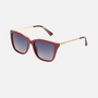 Despada DS 2290 C4 cat-eye sunglasses for women in full rim plastic and metal, with claret red frame, and gradient grey lenses. 55mm in lens size, 17mm in bridge size, and 145mm in temple length.