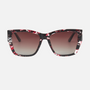 Despada DS 2306 C4 square sunglasses for women in full rim plastic, with red havana frame, and gradient brown lenses. 54mm in lens size, 18mm in bridge size, and 143mm in temple length.
