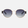 Despada DS 2317 C1 round sunglasses for unisex in full rim metal, with gold frame, and gradient grey lenses. 58mm in lens size, 19mm in bridge size, and 142mm in temple length.