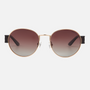 Despada DS 2317 C4 round sunglasses for unisex in full rim metal, with rose gold frame, and gradient brown lenses. 58mm in lens size, 19mm in bridge size, and 142mm in temple length.