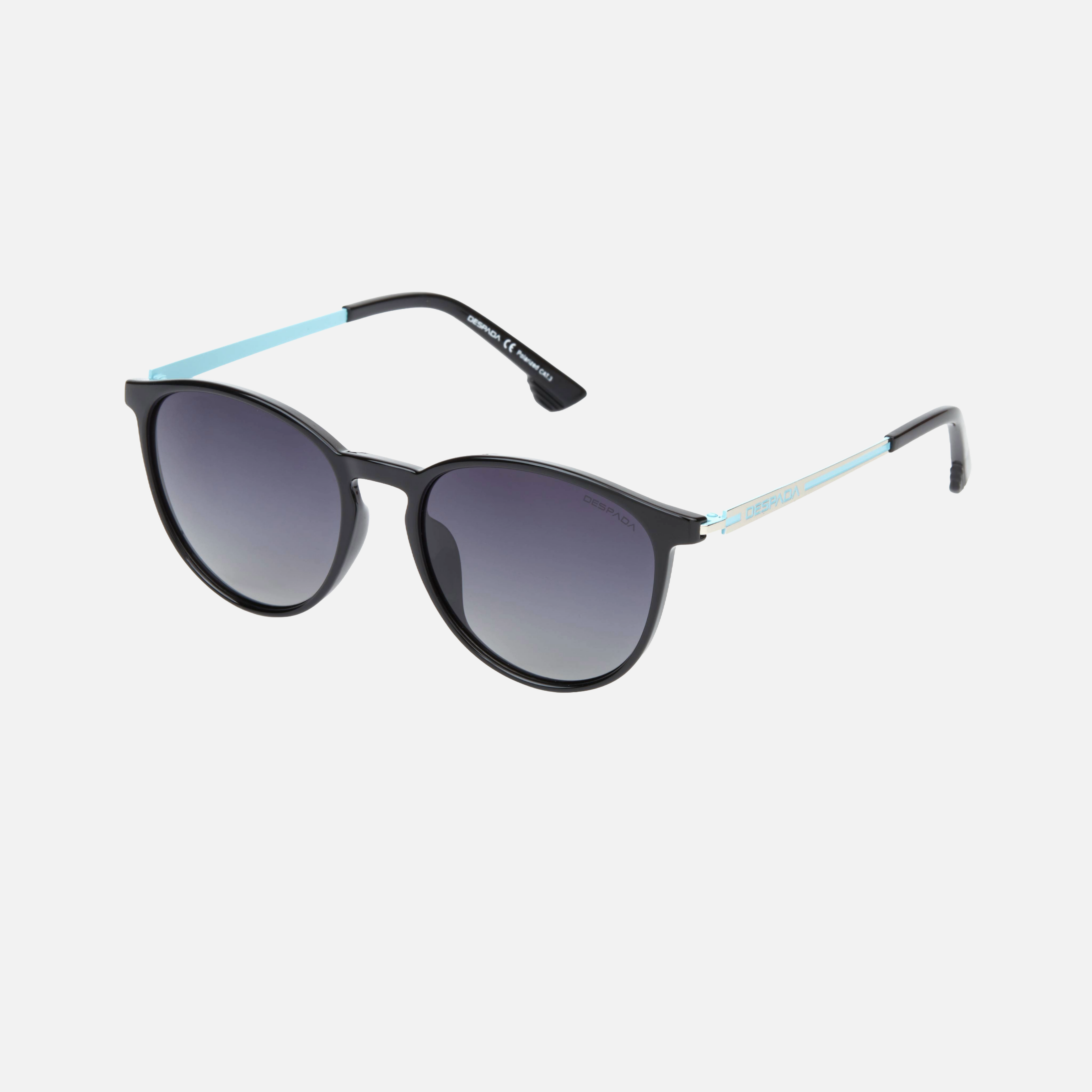 Despada DS 2319 C1 unisex's full rim round sunglasses in a black plastic frame with gradient grey lenses. Features a 53 mm lens size, 18 mm bridge size, and 145 mm temple length. Available in Dubai, UAE.