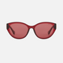 Despada DS 2336 C4 cat-eye sunglasses for women in full rim plastic, with claret red frame, and red lenses. 55mm in lens size, 18mm in bridge size, and 145mm in temple length.