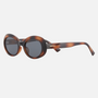 Despada DS 2338 C2 round sunglasses for women in full rim plastic, with havana frame, and grey lenses. 52mm in lens size, 22mm in bridge size, and 148mm in temple length.