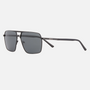 Despada DS 2343 C3 pilot sunglasses for men in full rim metal, with matte black frame, and grey lenses. 61mm in lens size, 13mm in bridge size, and 145mm in temple length.