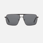 Despada DS 2343 C3 pilot sunglasses for men in full rim metal, with matte black frame, and grey lenses. 61mm in lens size, 13mm in bridge size, and 145mm in temple length.