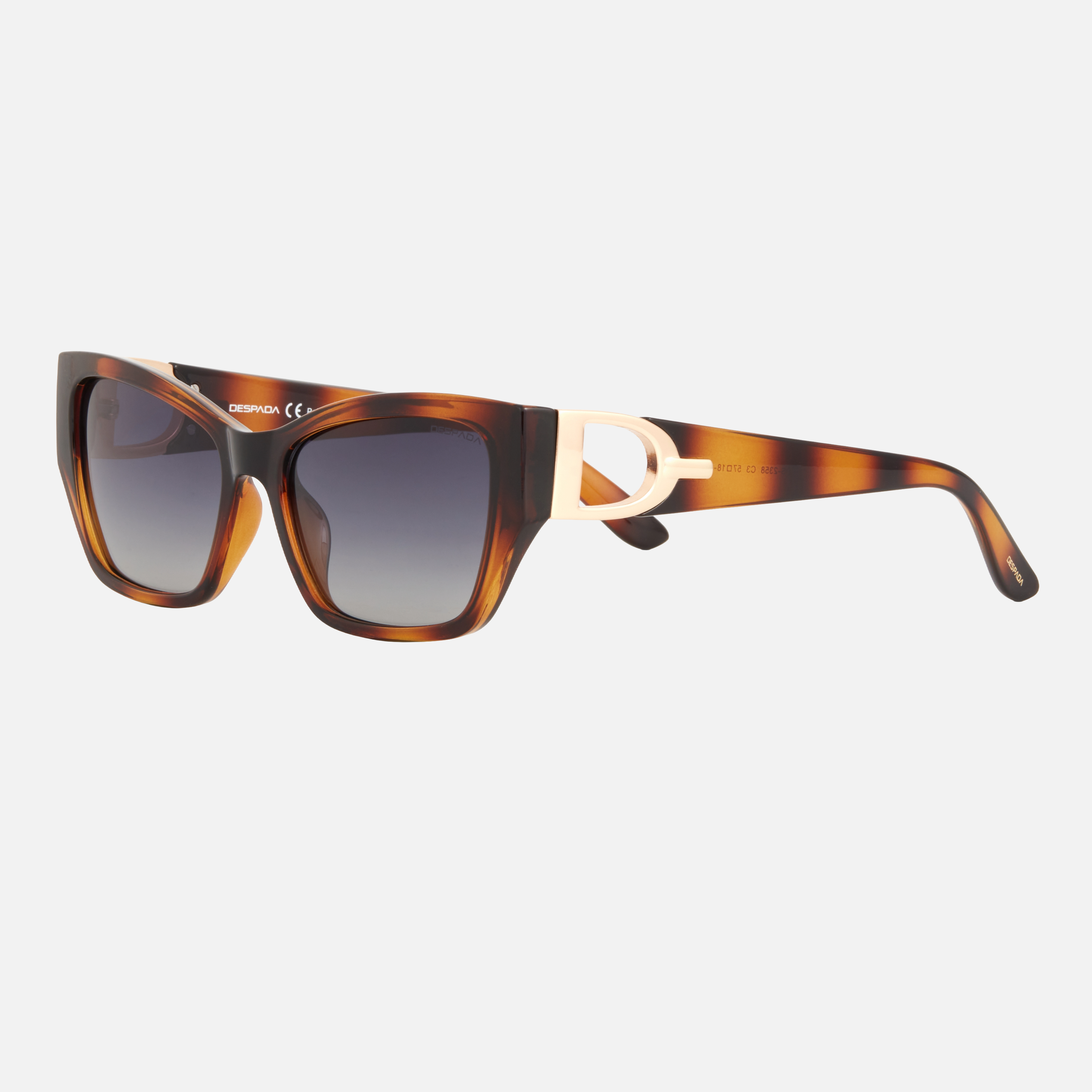 Despada DS 2358 C3 - Havana/Gradient Grey Polarized Cat-Eye, Women's Sunglasses
