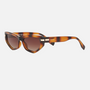 Despada DS 2359 C2 cat-eye sunglasses for women in full rim plastic, with havana frame, and gradient brown lenses. 54mm in lens size, 14mm in bridge size, and 143mm in temple length.