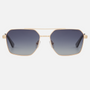 Despada DS 2362 C1 pilot sunglasses for men in full rim metal, with gold frame, and gradient grey lenses. 58mm in lens size, 17mm in bridge size, and 145mm in temple length.