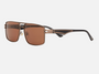 Despada DS 2369 C4 rectangular sunglasses for men in full rim metal, with brown frame, and brown lenses. 61mm in lens size, 15mm in bridge size, and 145mm in temple length.