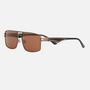 Despada DS 2369 C4 rectangular sunglasses for men in full rim metal, with brown frame, and brown lenses. 61mm in lens size, 15mm in bridge size, and 145mm in temple length.