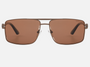 Despada DS 2369 C4 rectangular sunglasses for men in full rim metal, with brown frame, and brown lenses. 61mm in lens size, 15mm in bridge size, and 145mm in temple length.