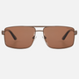 Despada DS 2369 C4 rectangular sunglasses for men in full rim metal, with brown frame, and brown lenses. 61mm in lens size, 15mm in bridge size, and 145mm in temple length.