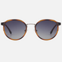 Despada DS 2371 C3 round sunglasses for unisex in full rim metal, with havana silver frame, and gradient grey lenses. 54mm in lens size, 23mm in bridge size, and 148mm in temple length.