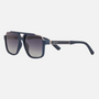 Despada DS 2372 C4 rectangular sunglasses for men in full rim metal, with navy blue silver frame, and gradient grey lenses. 57mm in lens size, 17mm in bridge size, and 148mm in temple length.