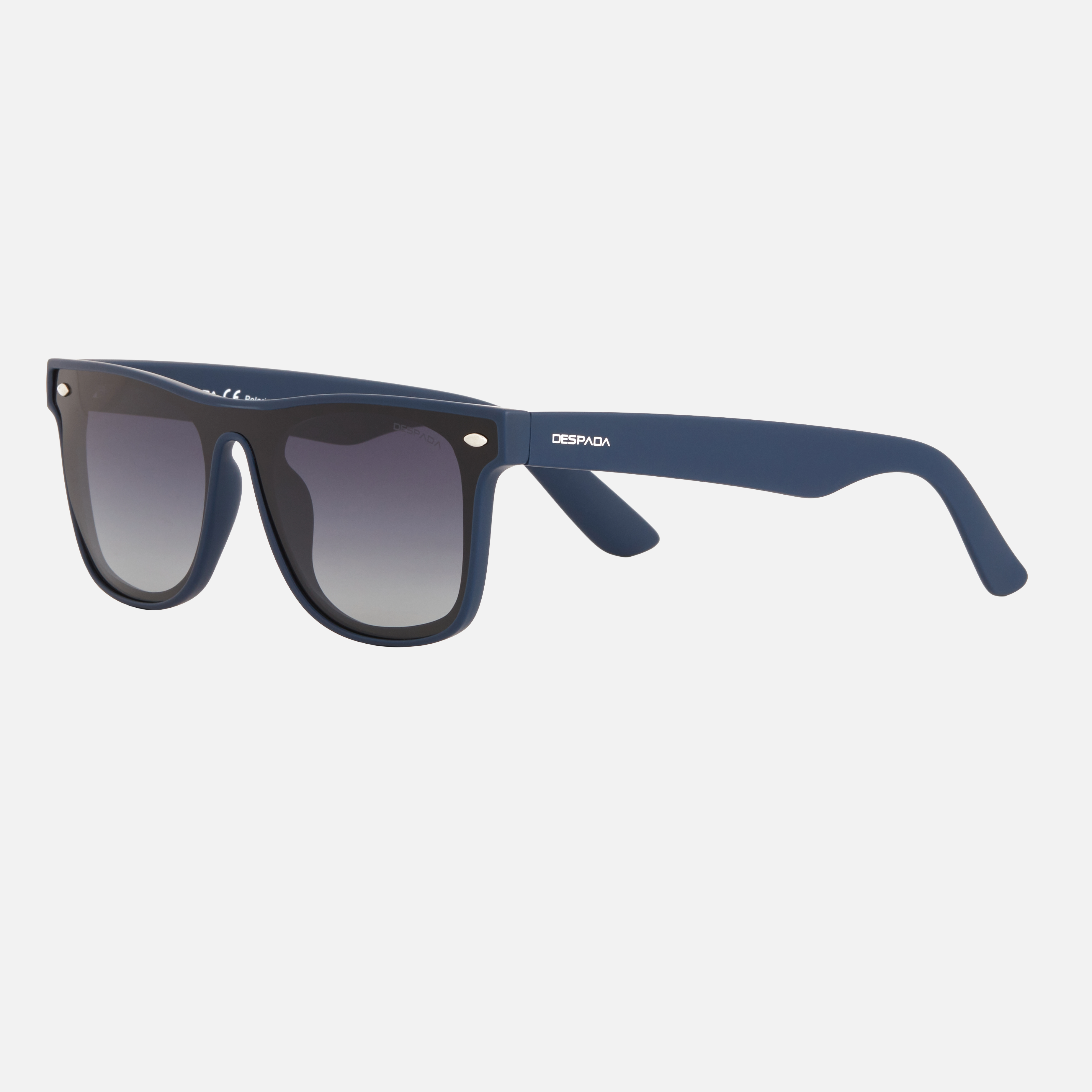 Despada DS 2380 C3  unisex's full rim square sunglasses in navy blue frame and gradient grey lenses, with 142mm lens size, 0mm bridge size, and 148mm temple size. Available in Dubai, UAE.