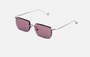 Eyepetizer Etherege C.1-55 rectangular sunglasses for unisex in rimless steel, with silver frame, and lilac lenses. 52mm in lens size, 18mm in bridge size, and 145mm in temple length.