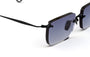 Eyepetizer Etherege C.6-51 square sunglasses for unisex in rimless steel, with black frame, and grey lenses. 52mm in lens size, 18mm in bridge size, and 145mm in temple length.