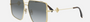 Fendi FE40148U 30B unisex's full rim irregular metal sunglasses in gold frame, and grey lenses, with 59 mm lens size, 14 mm bridge size, and 140 mm temple length. Available in Dubai, UAE.