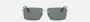 Fendi FE40165U 14N men's rimless rectangular sunglasses in a silver metal frame with green lenses. Features a 60 mm lens size, 13 mm bridge size, and 145 mm temple length. Available in Dubai, UAE.