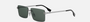 Fendi FE40165U 14N men's rimless rectangular sunglasses in a silver metal frame with green lenses. Features a 60 mm lens size, 13 mm bridge size, and 145 mm temple length. Available in Dubai, UAE.