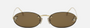 Fendi FE4075US 30J women's rimless oval sunglasses in a gold metal frame with brown lenses. Features a 54 mm lens size, 15 mm bridge size, and 135 mm temple length. Available in Dubai, UAE.