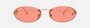 Fendi FE4075US 30S women's rimless oval sunglasses in a gold metal frame with bordeaux  lenses. Features a 54 mm lens size, 15 mm bridge size, and 135 mm temple length. Available in Dubai, UAE.
