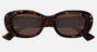 Gucci GG1829SK 002 oval sunglasses for women in full rim plastic, with black frame, and brown lenses. 53mm in lens size, 18mm in bridge size, and 145mm in temple length.